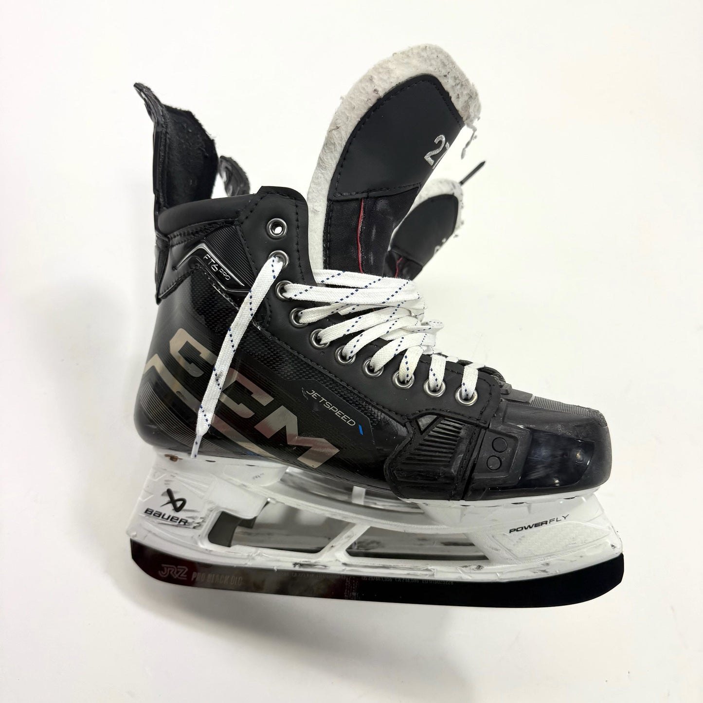 Used Black CCM Jetspeed FT6 Pro Skates | 8.5 D | Chicago Blackhawks Lukas Reichel | BH304 - Top Flight Hockey