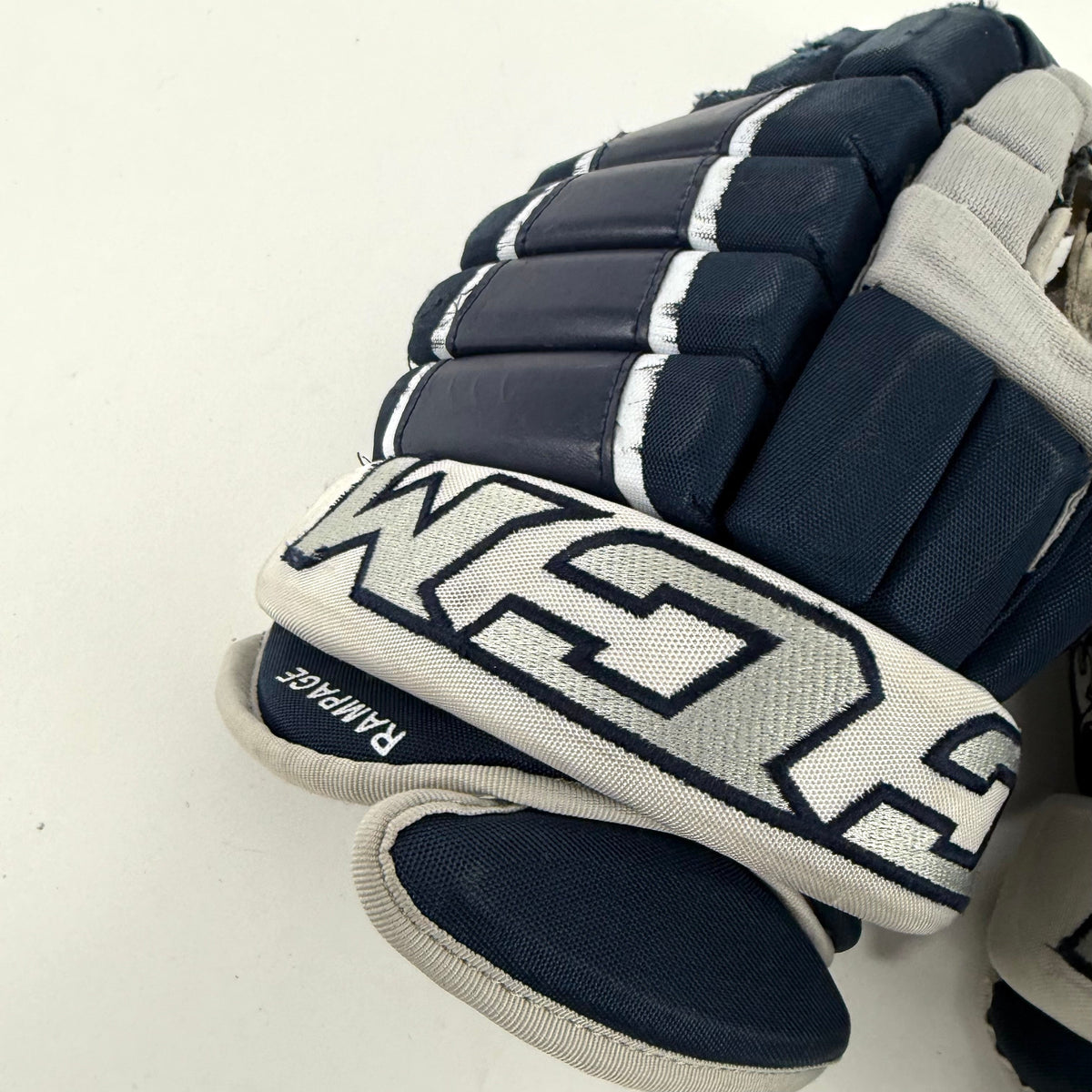 Used Navy CCM HG4PC Gloves Colorado Rampage | 14" | K346 - Top Flight Hockey