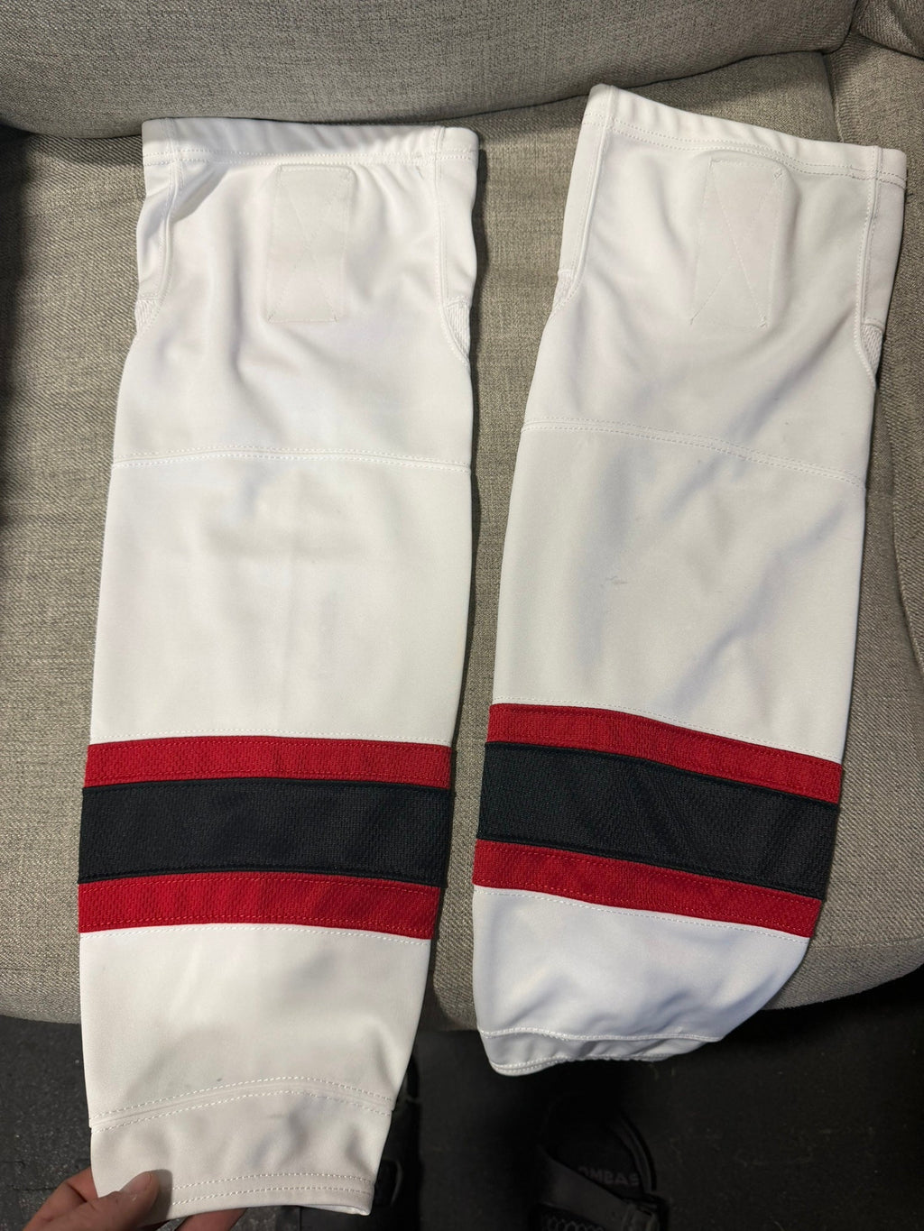 White Blackhawks junior 24” socks - Top Flight Hockey