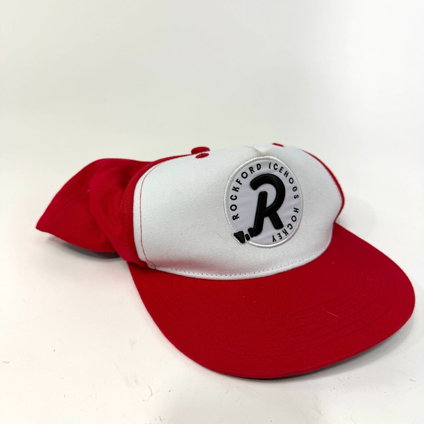 Used Red Rockford Ice hogs Trucker Hat | Adam Clendening | R105