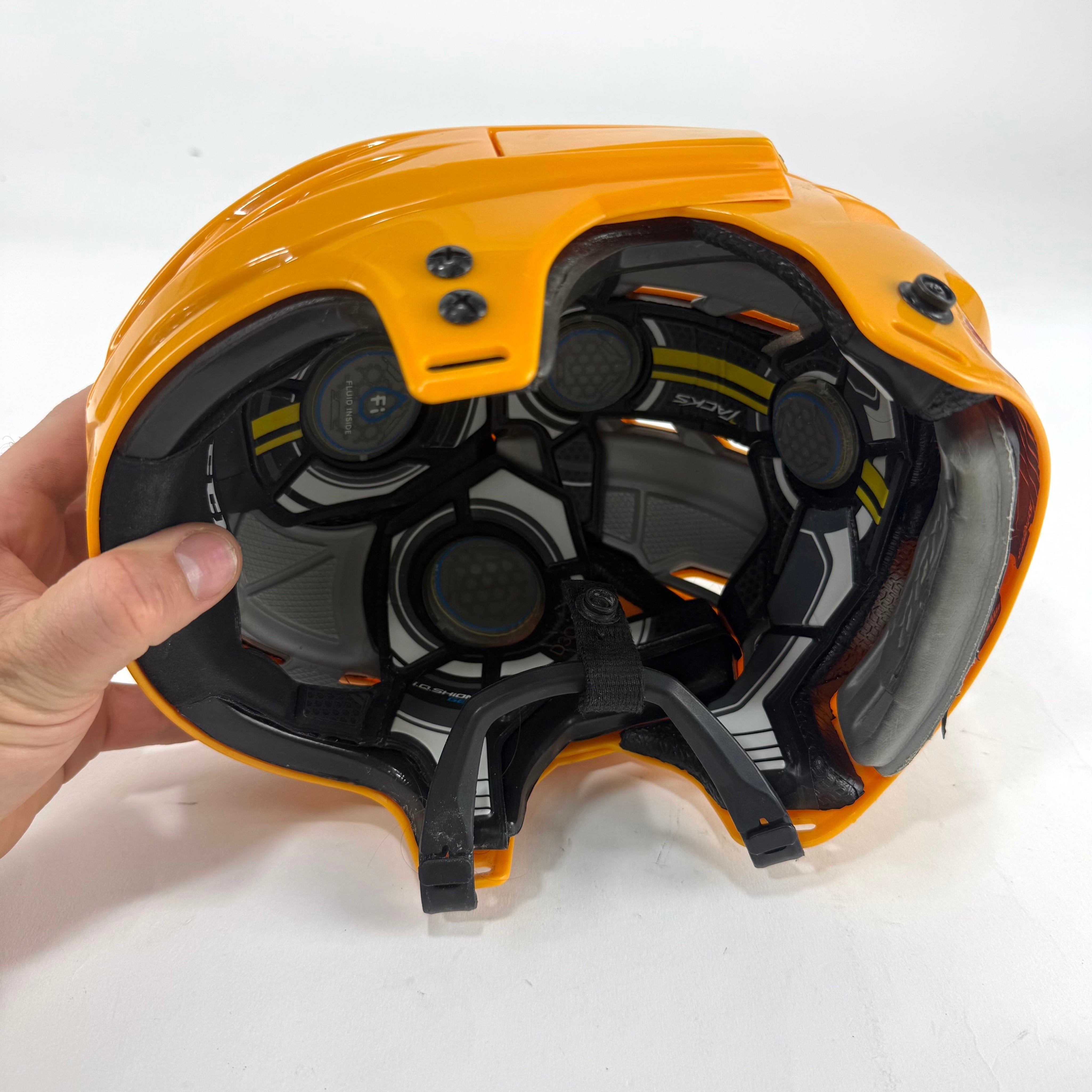 Used Sunflower Yellow CCM Tacks 910 Helmet | Medium | E506