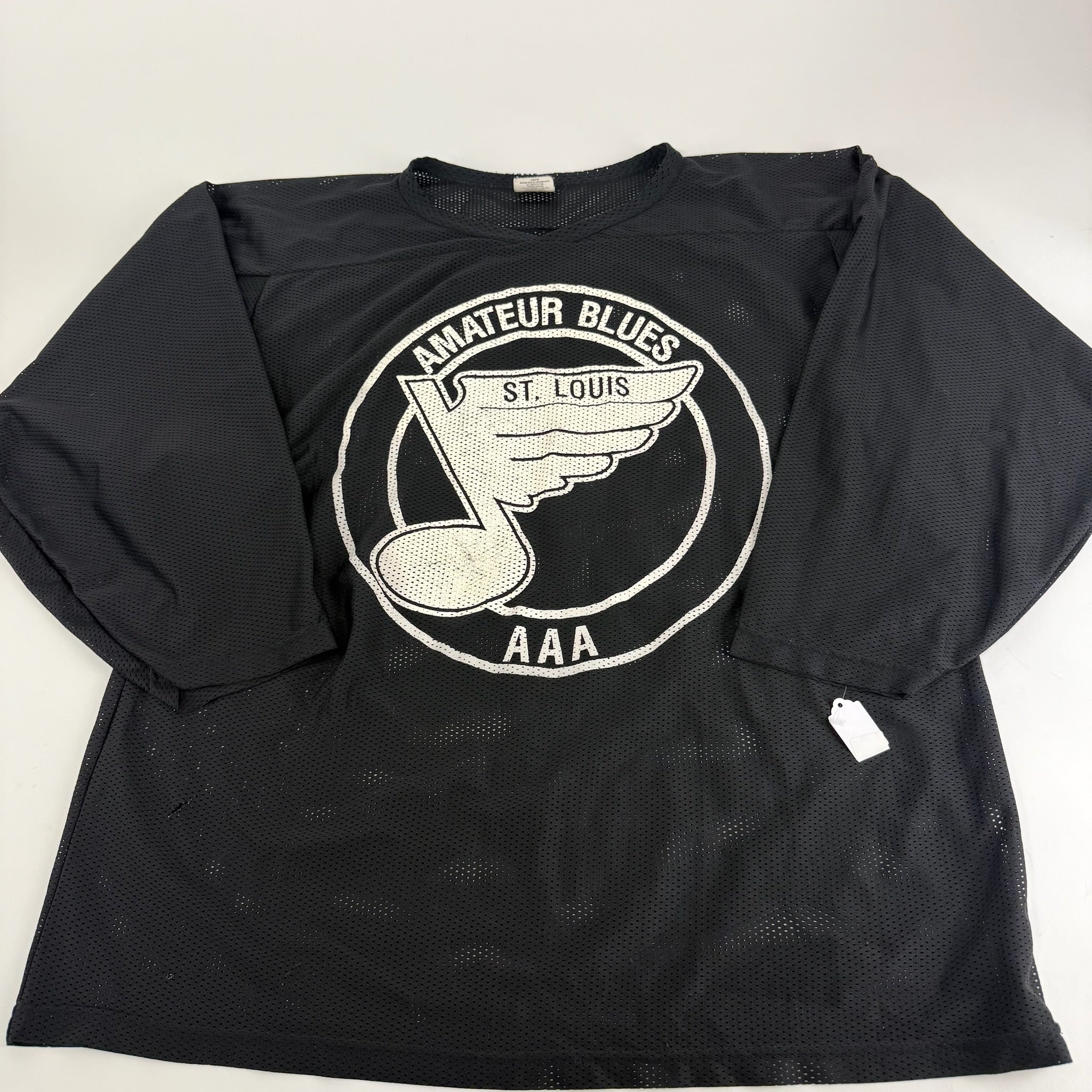 Used Black Mesh Practice Jersey | Blues AAA | Senior XL | B570 - Top Flight Hockey