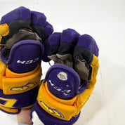 Used Yellow and Purple CCM 4 Roll Pro Gloves | 14" | E461 - Top Flight Hockey