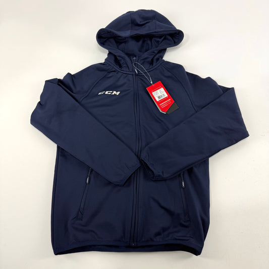 New Navy CCM Youth Full Zip Performance Hoodie | Youth L | #888600283357 - Top Flight Hockey