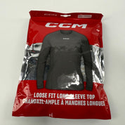 New Grey CCM Mens Long Sleeve Shirt with Gel | Senior M | #191520519322 - Top Flight Hockey
