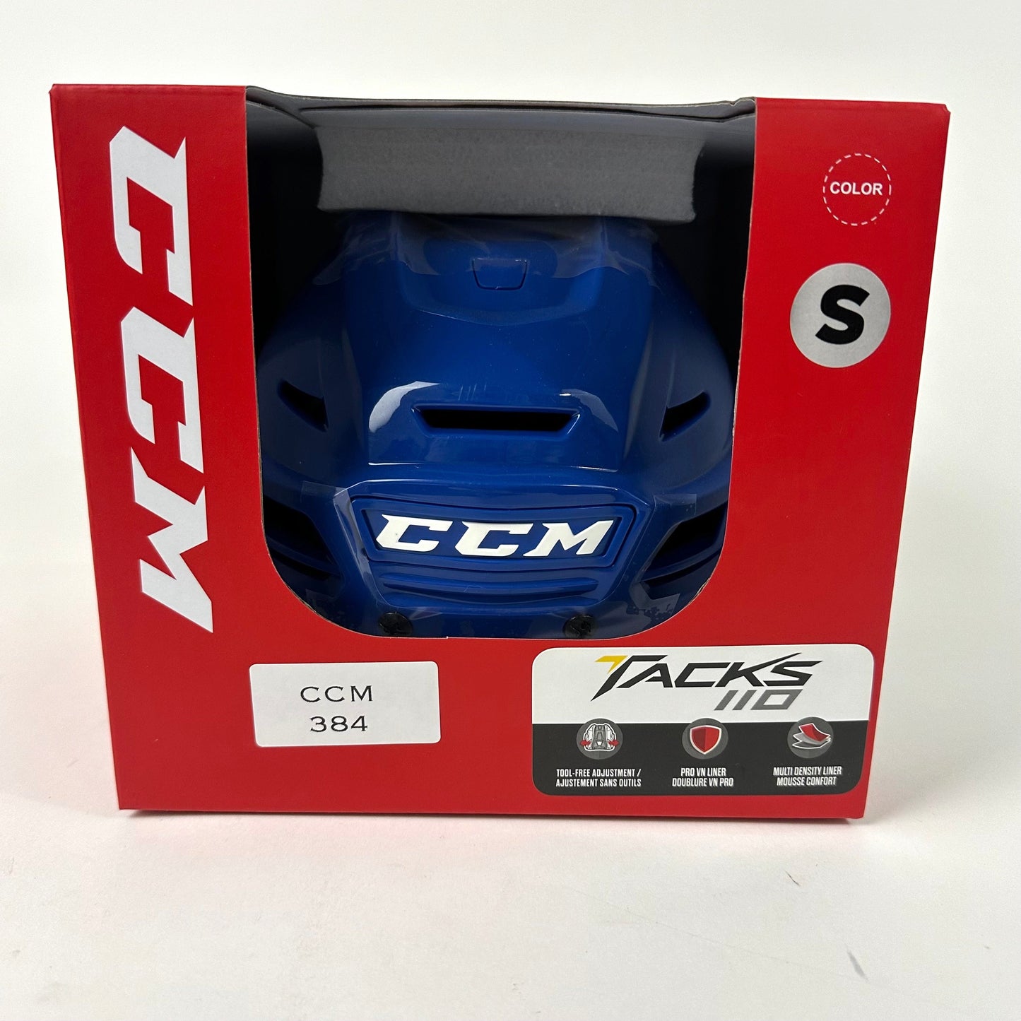 Brand New CCM Tacks 110 Helmet In Box - Royal Blue - Small - #CCM384 - Top Flight Hockey