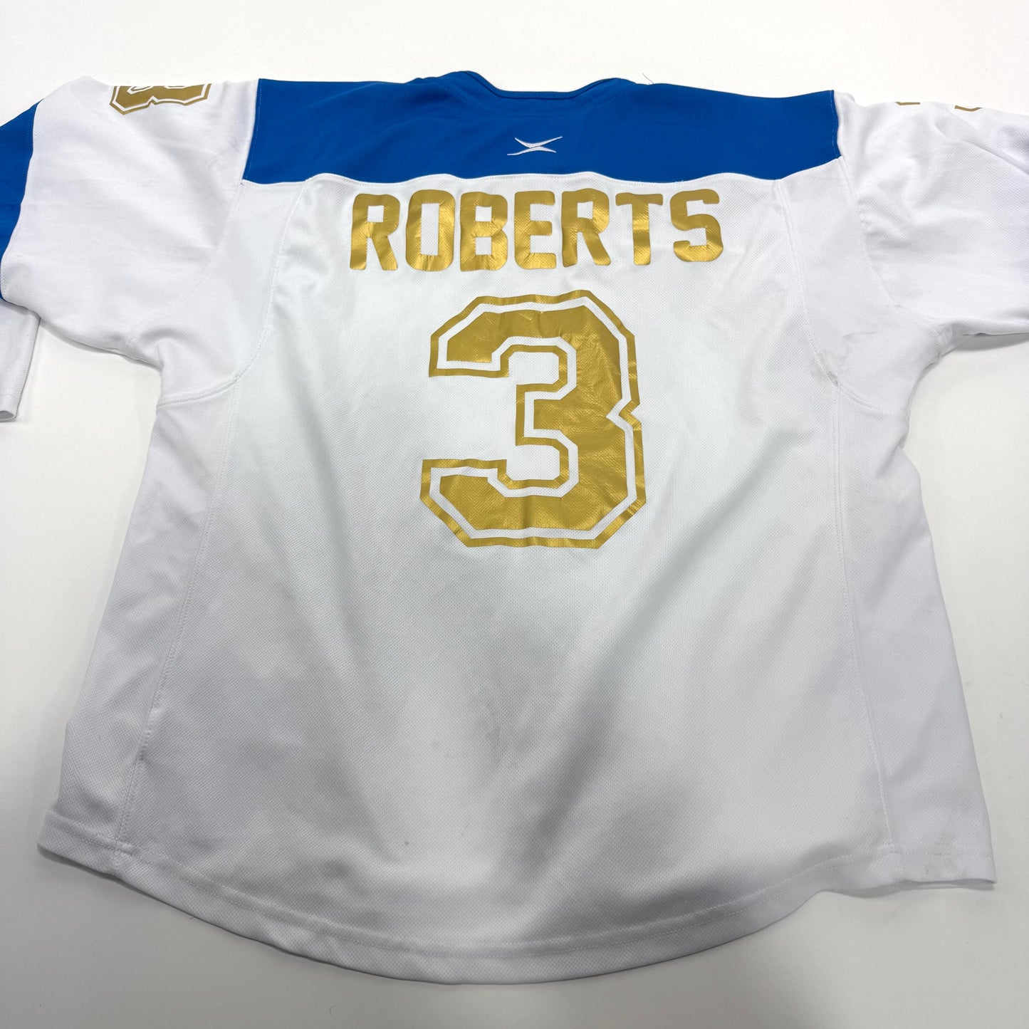 Used White/Blue/Red Tron Evil Horse Brewing Jersey | Large | A104 - Top Flight Hockey