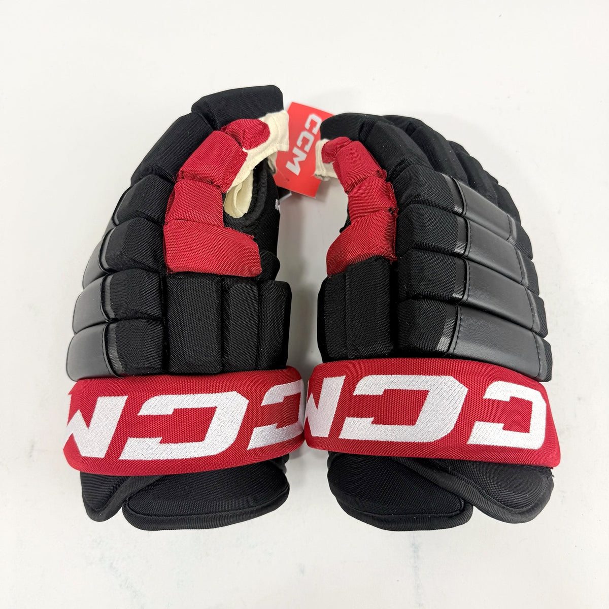 New Black and Red CCM HG97 Gloves | Hurricanes | 15" - #191035207516 - Top Flight Hockey