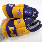 Used Yellow and Purple CCM Jetspeed Gloves | 14" | E557 - Top Flight Hockey
