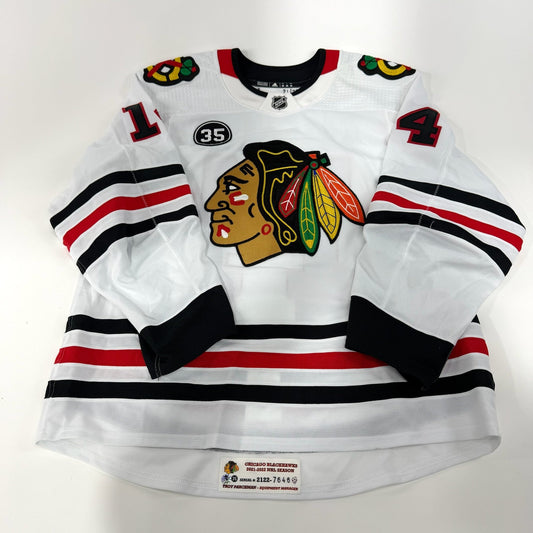Boris Katchouk #14 Away Chicago Blackhawks Game Worn Jersey 2021-2022, Set 1 | Size 56 | 7646-25553