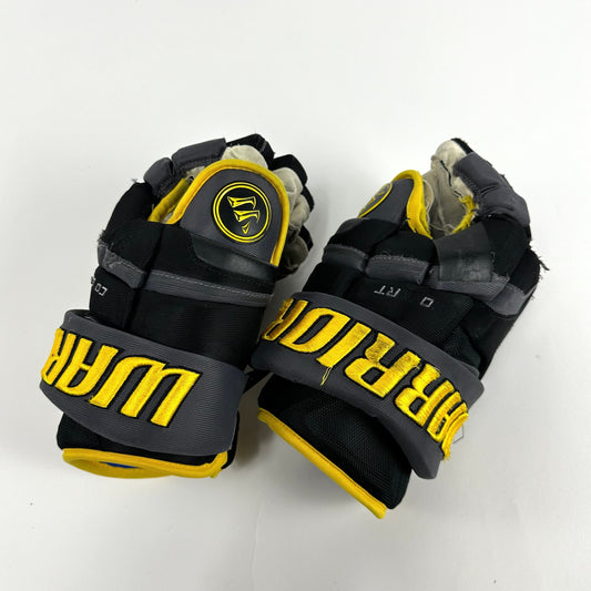 Used Black and Gold Warrior Covert QRE Pro Gloves | 13" | K260 - Top Flight Hockey