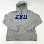 Brand New Player Issued Heather Grey St. Louis Blues Fanatics Pro Hooded Sweatshirt