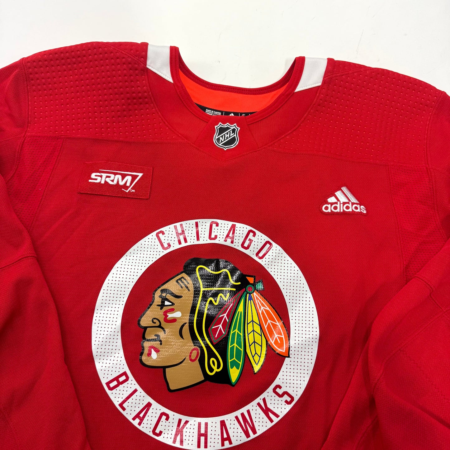 Used Red Chicago Blackhawks Adidas MIC Practice Jersey | Size 56 | Teply #53 - Top Flight Hockey