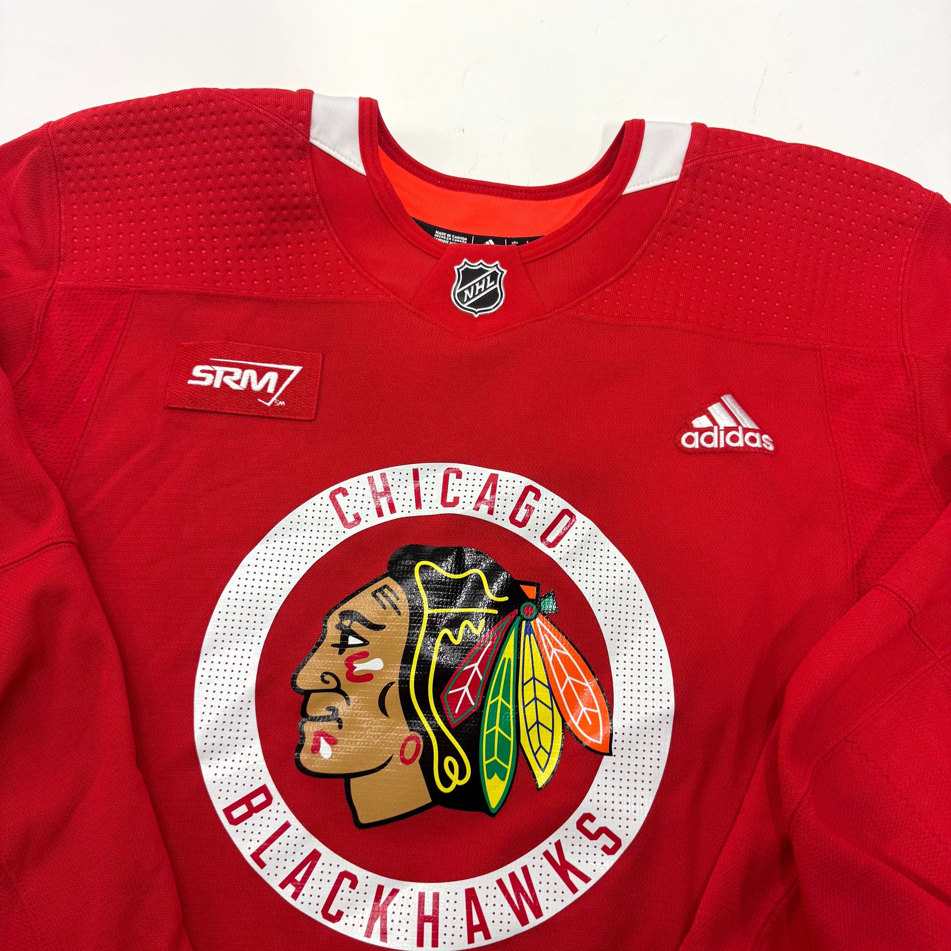 Used Red Chicago Blackhawks Adidas MIC Practice Jersey | Size 56 | Teply #53 - Top Flight Hockey