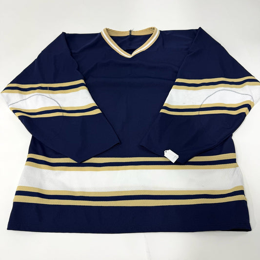 Used Navy/Gold Blank Hockey Jersey | Senior XL | AB755