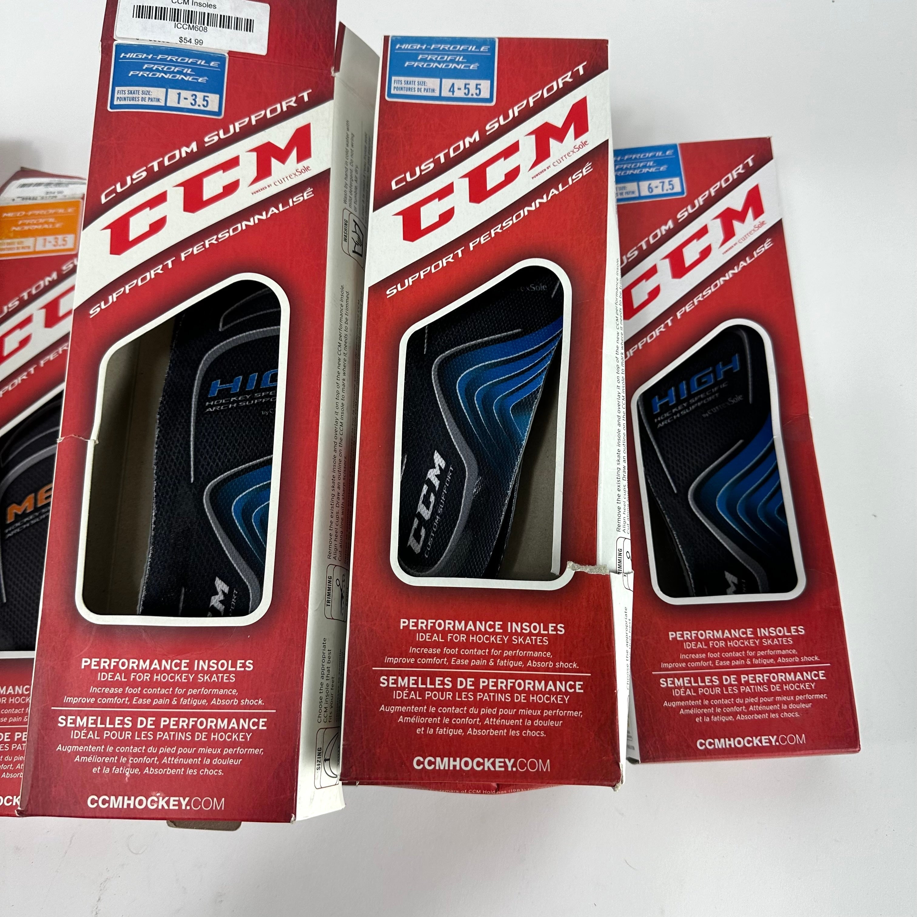 Brand New CCM Footbeds Size 1 - 7.5 (Low, Med, High) 1-3.5 High - Top Flight Hockey