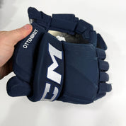 Used Navy CCM Tacks Pro Gloves | 14" | D364