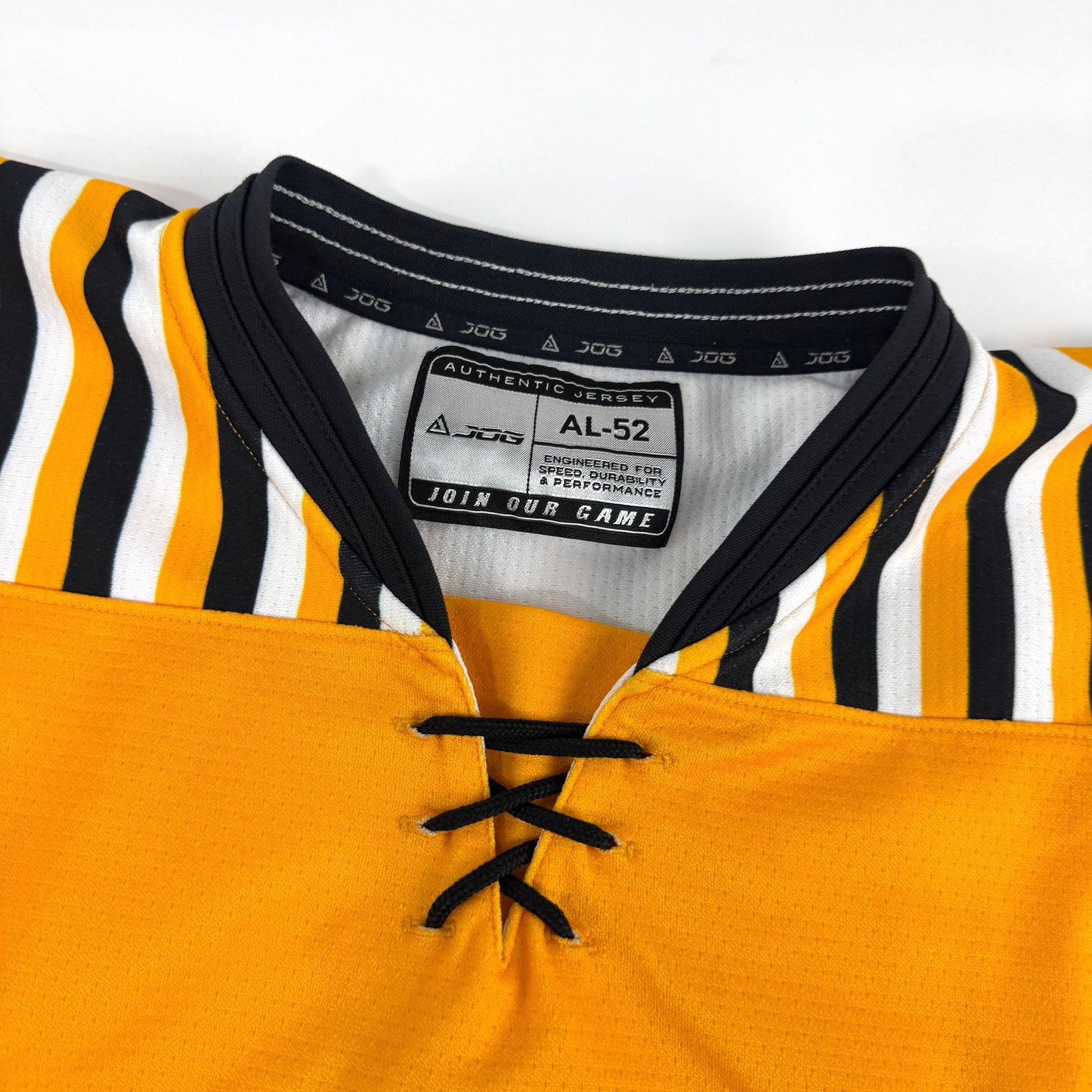 Yellow JOG Adrian College Game Jersey | Size 52 | Cruz #25 - Top Flight Hockey