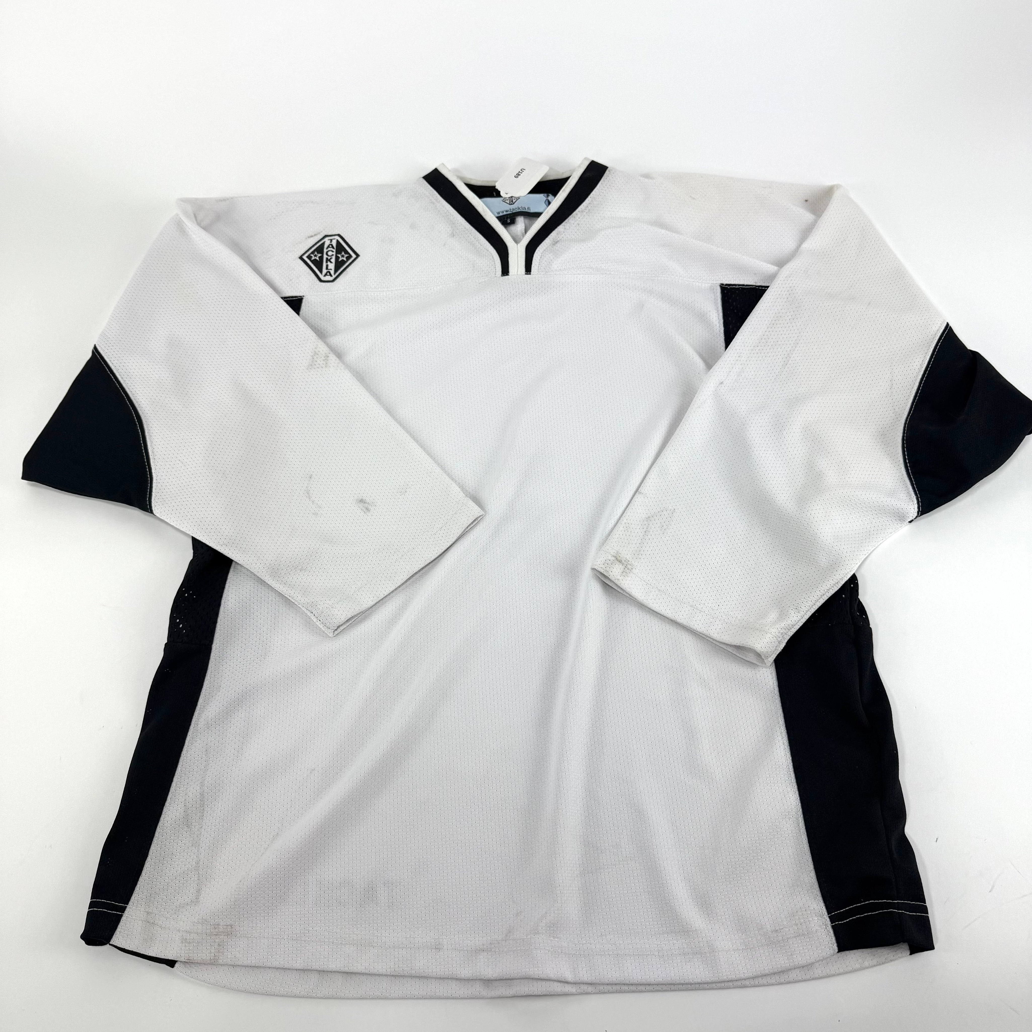 Used White Tackla Practice Jersey | Small | U189 - Top Flight Hockey