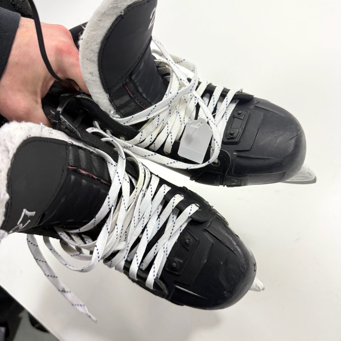 Used Black CCM Jetspeed FT6 Pro Skates | 8.5 D | Chicago Blackhawks Lukas Reichel | BH304 - Top Flight Hockey