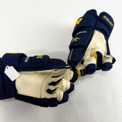 New Navy and Yellow Bauer Vapor 1x Pro Lite Gloves | 15" | B608 - Top Flight Hockey