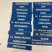 Solid Blue Locker Room Nameplates - - Unknown Team - Top Flight Hockey