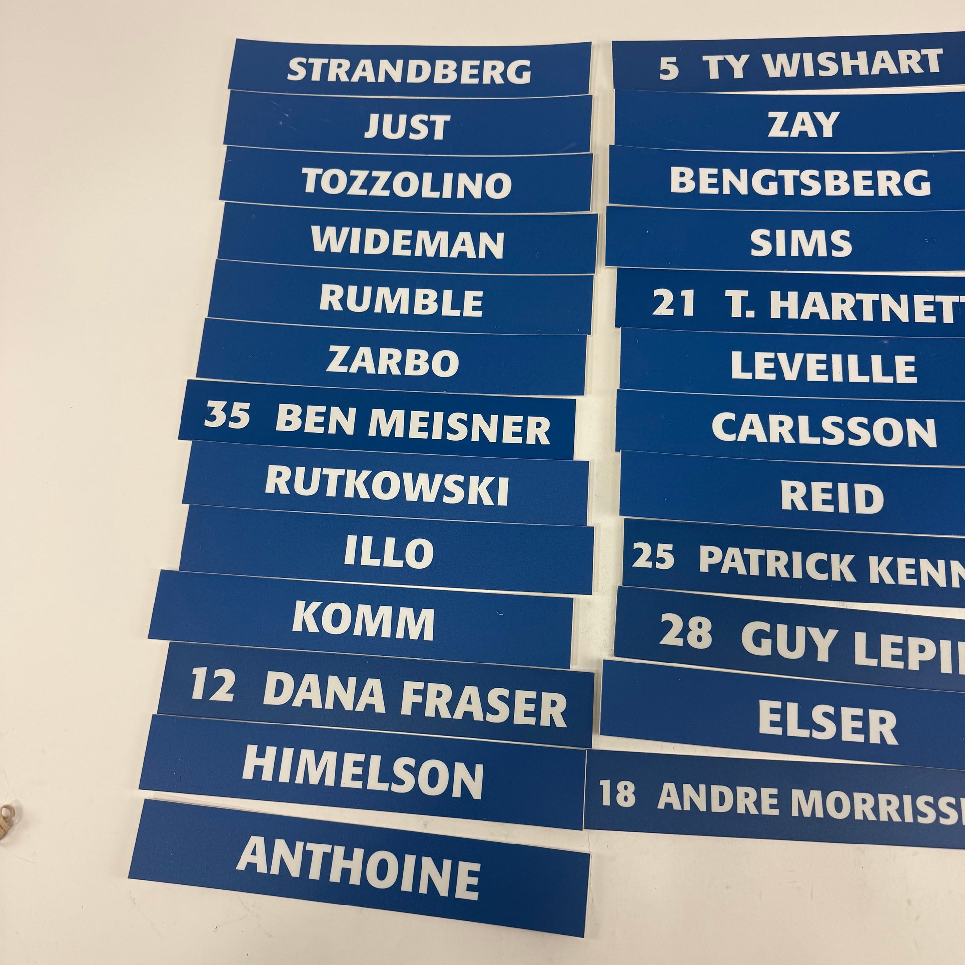 Solid Blue Locker Room Nameplates - - Unknown Team - Top Flight Hockey