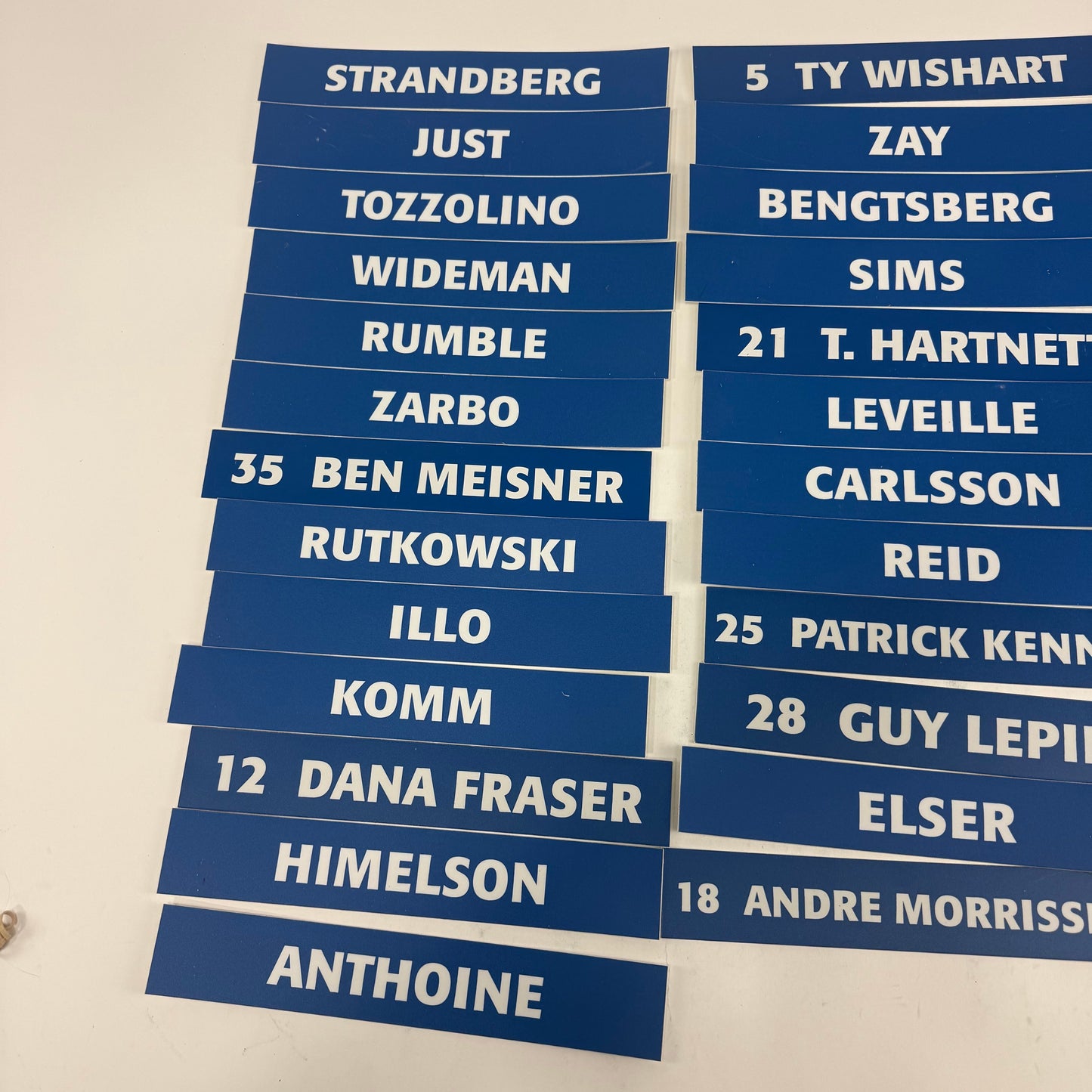 Solid Blue Locker Room Nameplates - - Unknown Team
