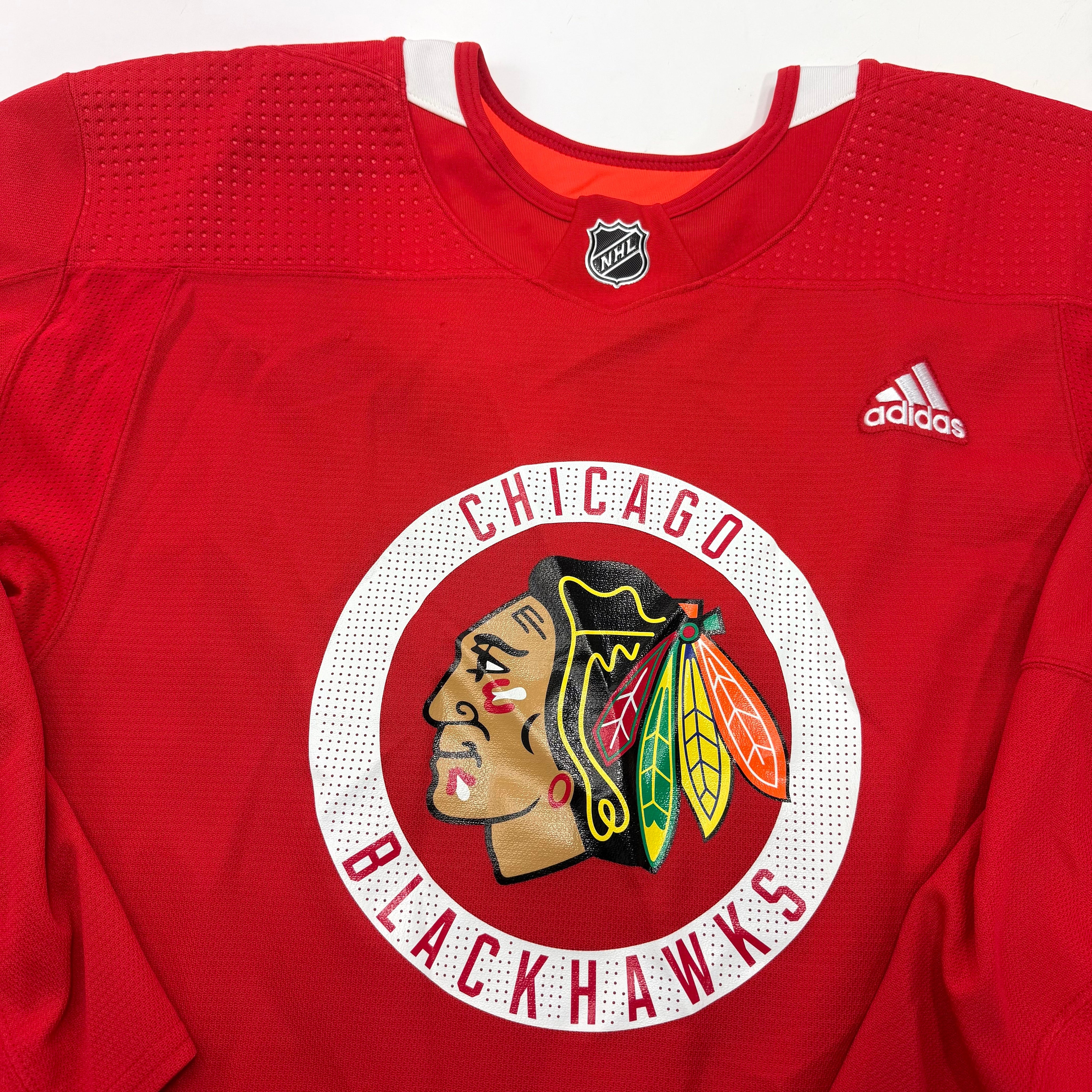 Used Red Chicago Blackhawks Adidas MIC Practice Jersey | Size 60 - Top Flight Hockey