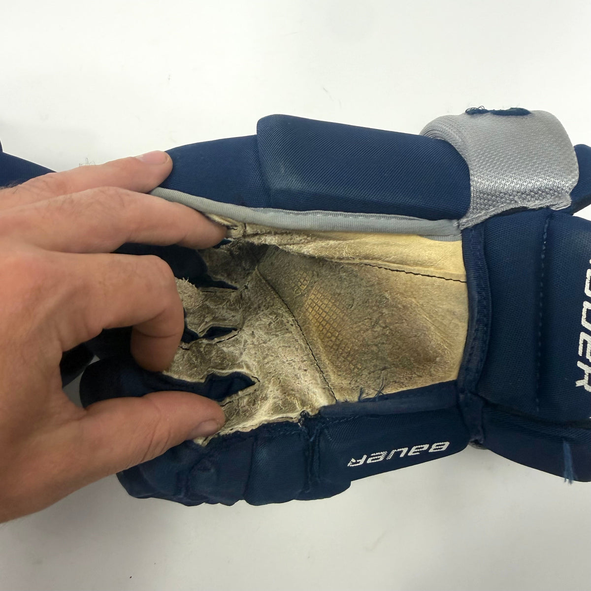 Used Navy and Grey Bauer Vapor Pro Team Gloves | 13" | AB389