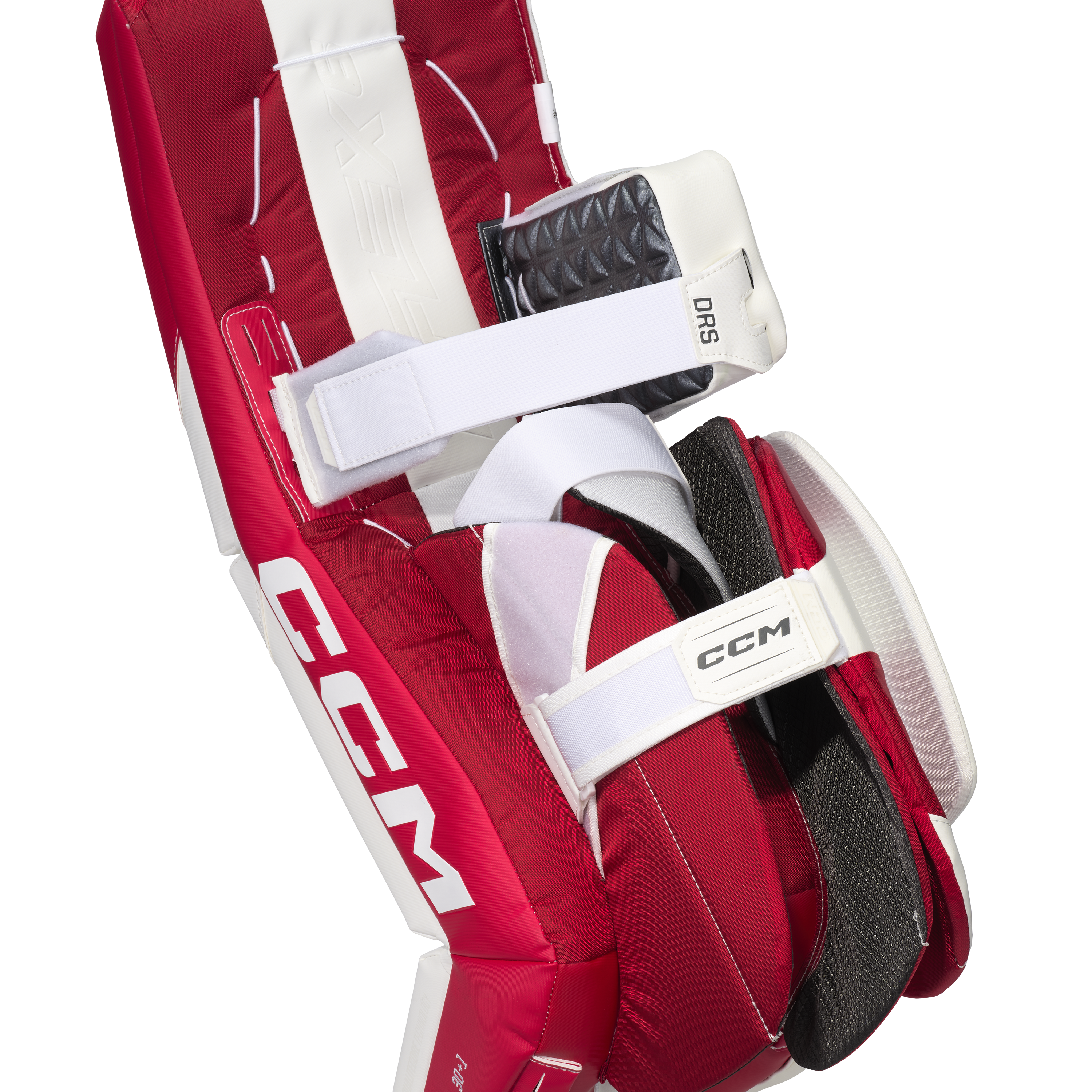 New CCM Red and White E Flex 6.5 Goalie Pads | 26+1" | #191520631376 - Top Flight Hockey