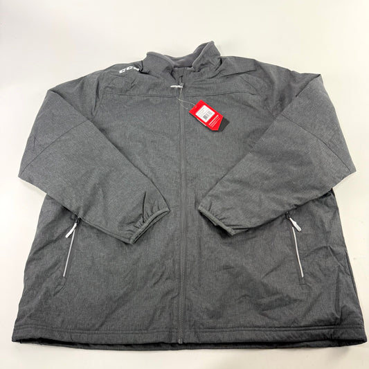 New Dark Grey CCM Team Premium Mid Weight Jacket | Senior XXL | #888600266589 - Top Flight Hockey