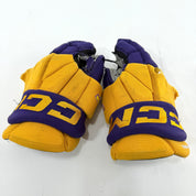 Used Yellow and Purple CCM Jetspeed Gloves | 14" | E557 - Top Flight Hockey