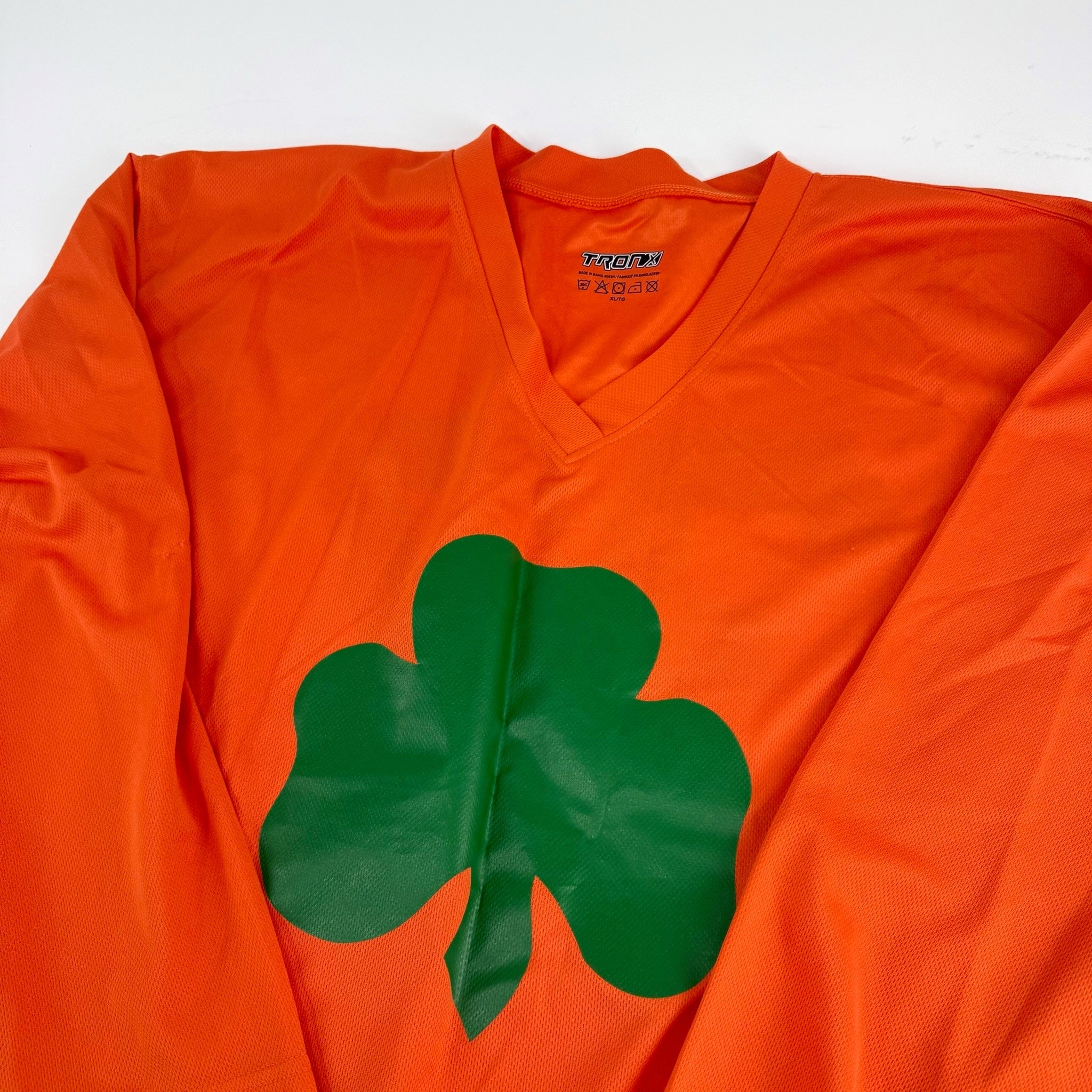 Used Orange Tron Shamrock Practice Jersey | Size XL | J692 - Top Flight Hockey