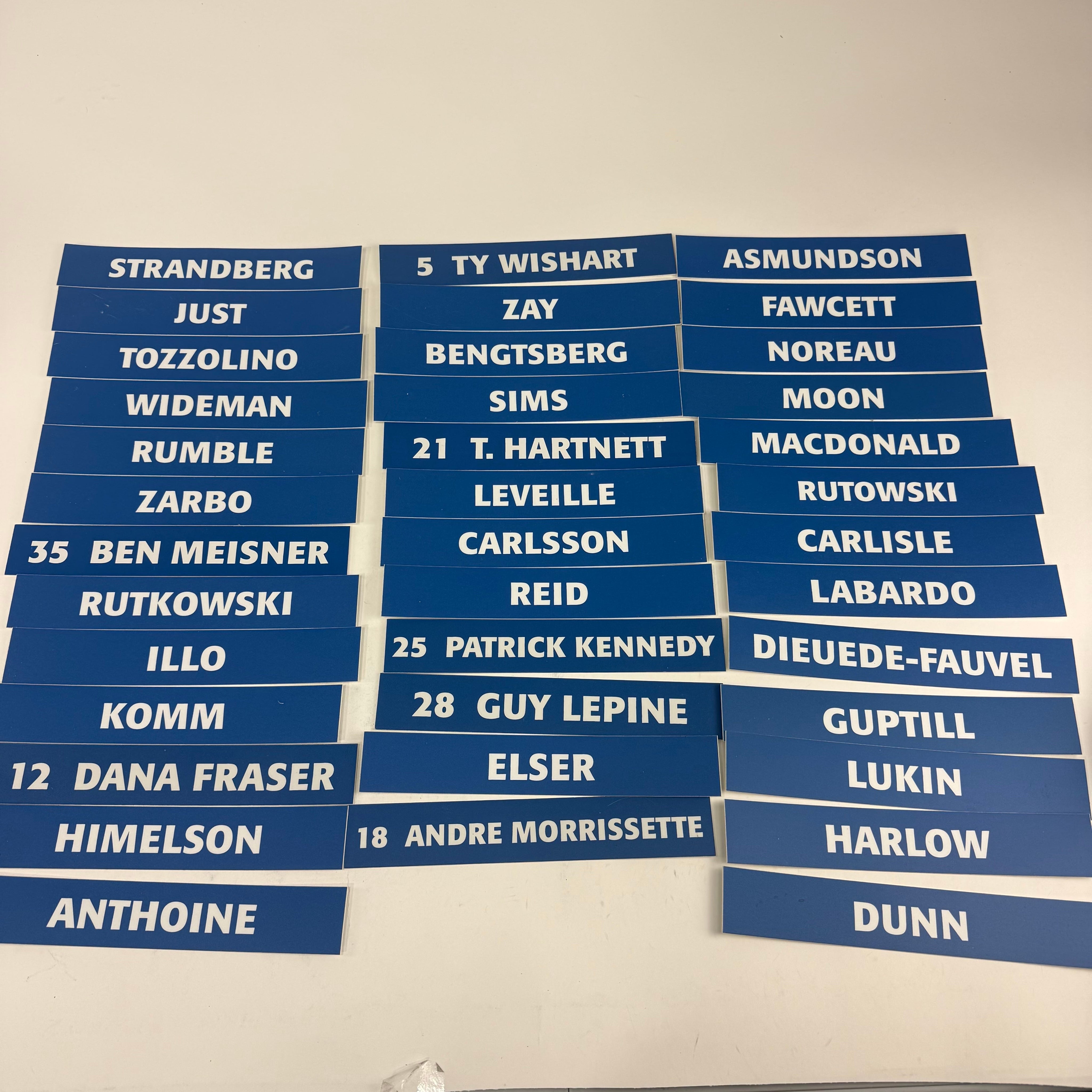 Solid Blue Locker Room Nameplates - - Unknown Team - Top Flight Hockey