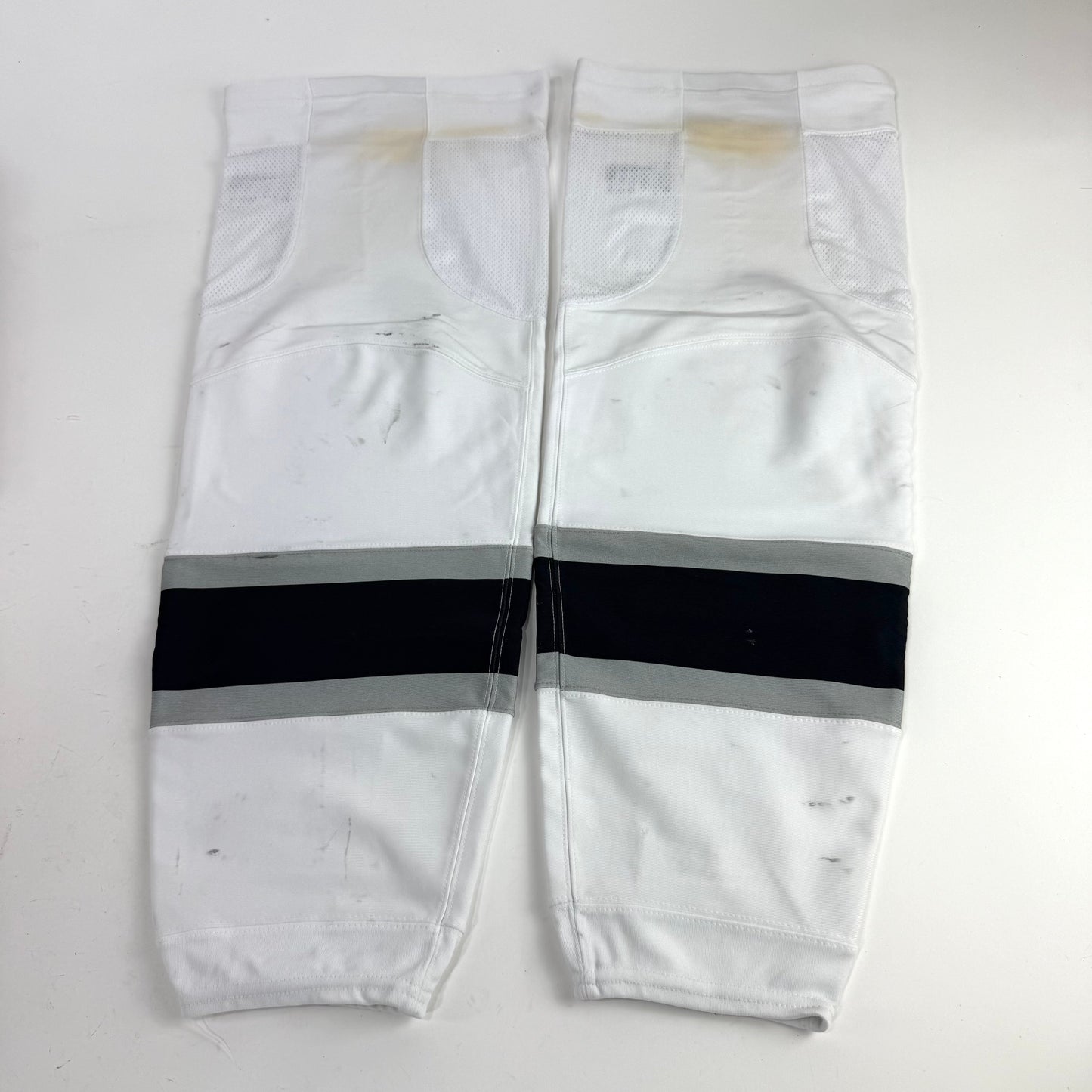 Used Anze Kopitar White Adidas LA Kings Socks | XL - Pair used 3/12