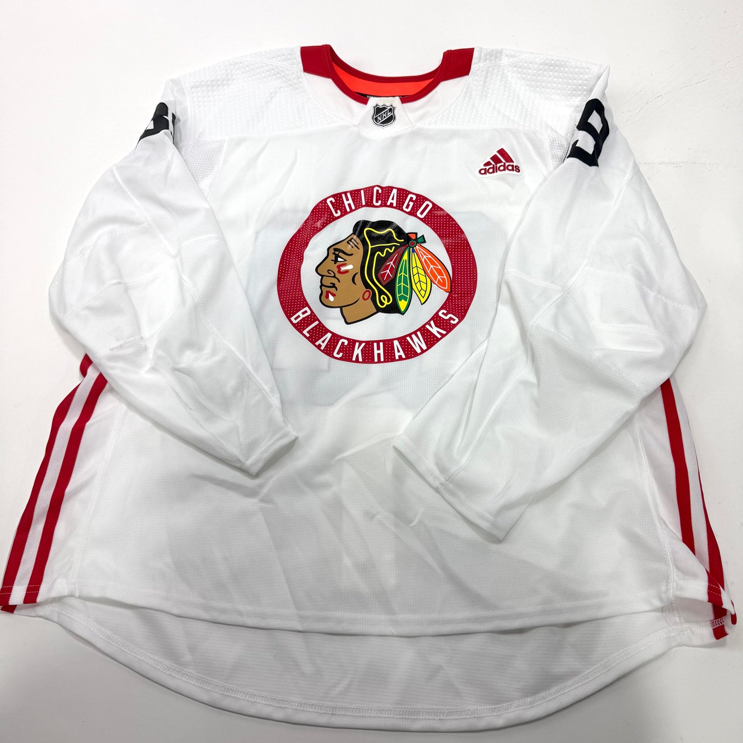 Used White Chicago Blackhawks Adidas MIC Practice Jersey | Size 58 | Roos #89
