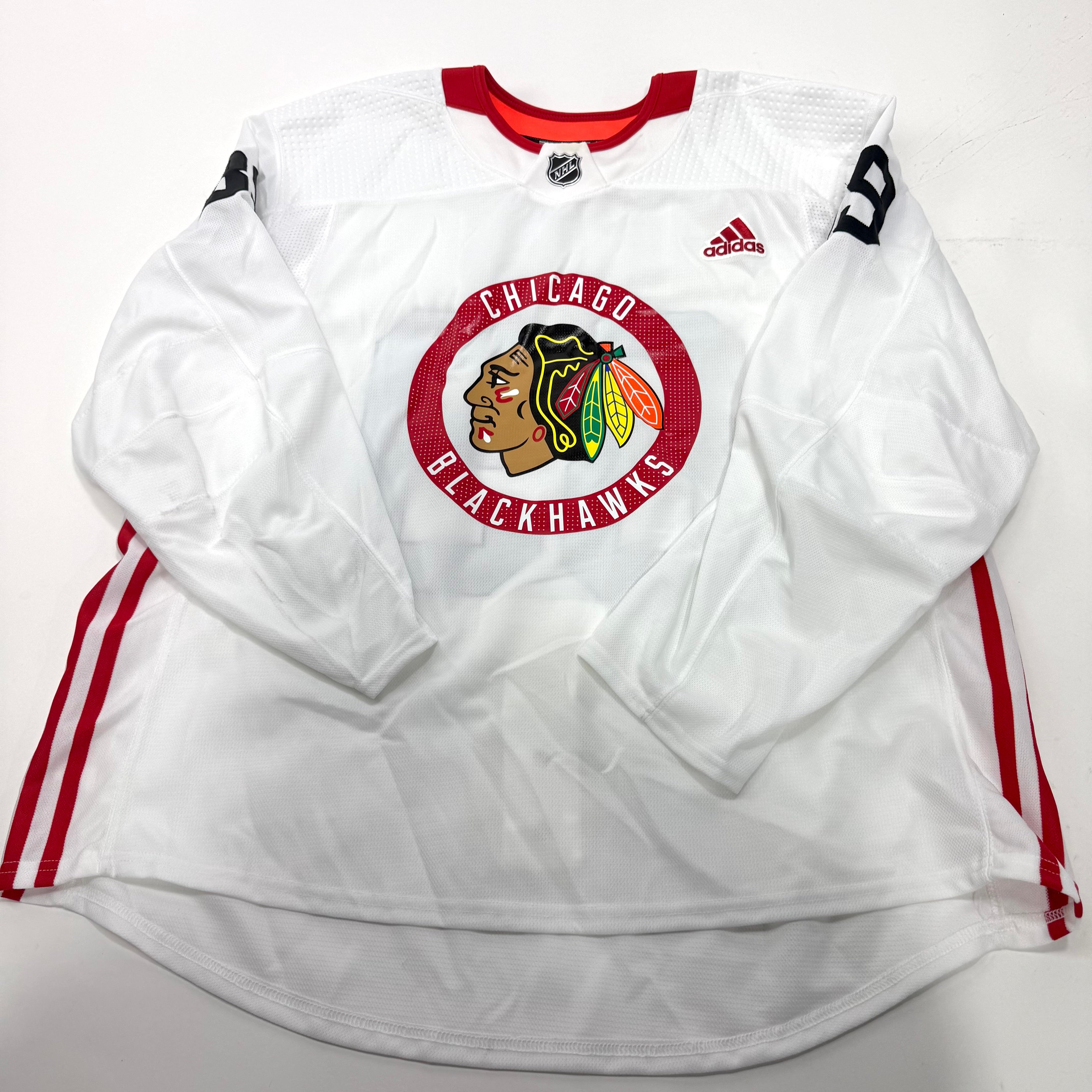 Used White Chicago Blackhawks Adidas MIC Practice Jersey | Size 58 | Roos #89 - Top Flight Hockey