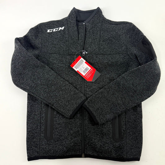 New Black CCM Youth Fleece Full Zip Jacket | Youth S | #191520014285 - Top Flight Hockey