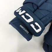 Used Navy CCM HG12 Gloves | 14" | D370