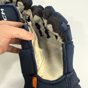 Used Navy CCM Tacks Pro Gloves | 14" | D359