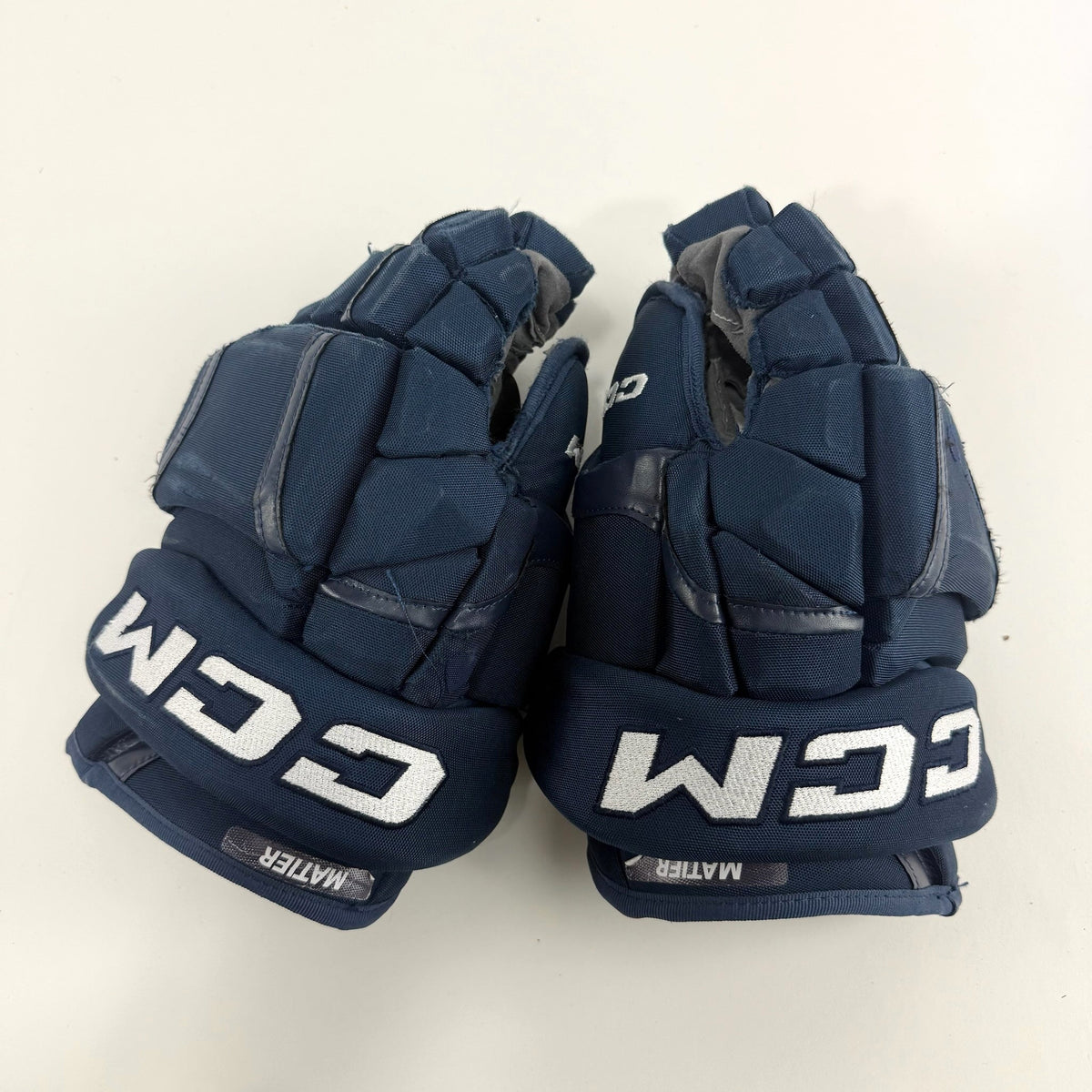 Used Navy CCM HG12 Gloves | 14" | D368 - Top Flight Hockey