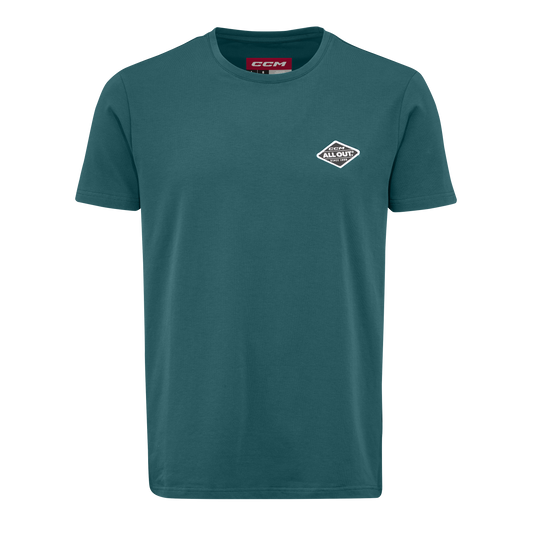 New CCM Teal All Outside Short Sleeve Tee | Senior XL | #191520734275 - Top Flight Hockey