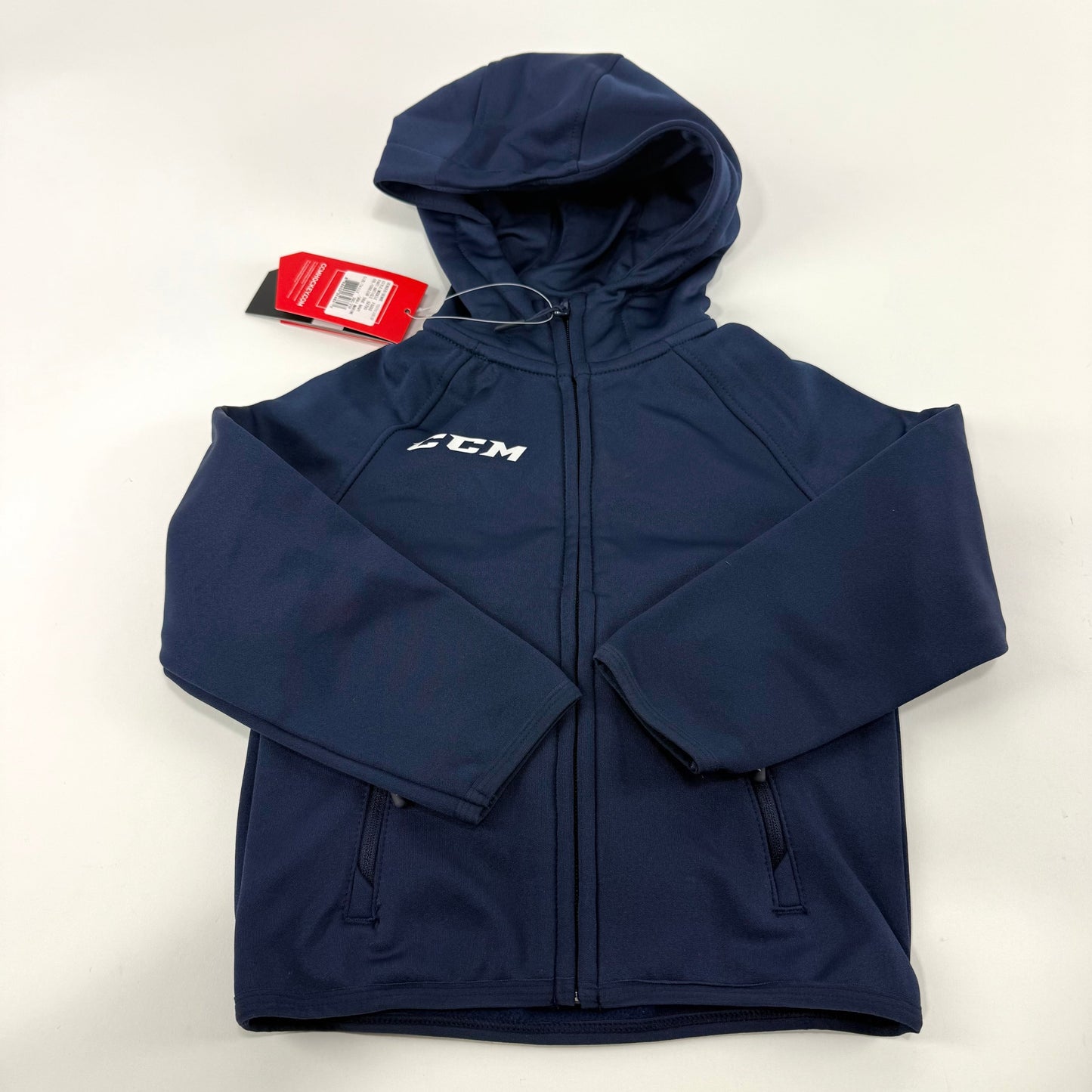 New Navy CCM Youth Full Zip Performance Hoodie | Youth XXS | #888600346847 - Top Flight Hockey