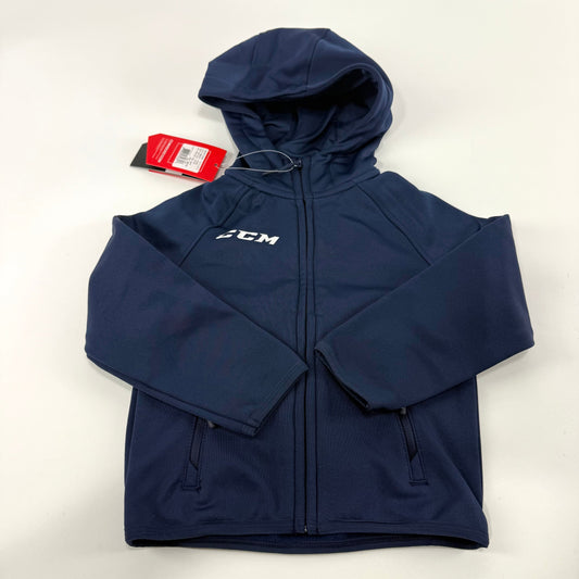 New Navy CCM Youth Full Zip Performance Hoodie | Youth XXS | #888600346847 - Top Flight Hockey