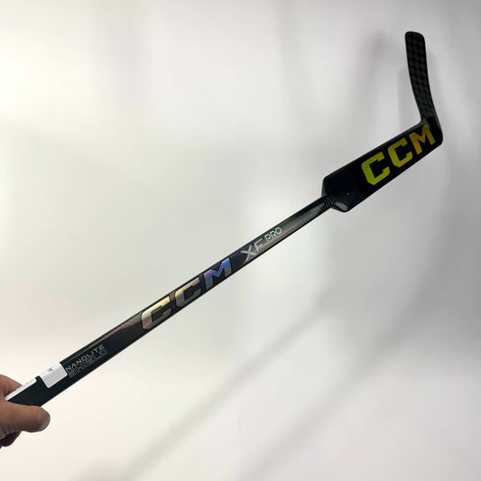 New Regular Black/Gold CCM Tacks XF Pro Goalie Stick | 25" Paddle P31 Curve Grip | AB975 - Top Flight Hockey
