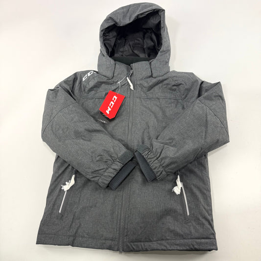 New Dark Grey CCM Youth Team Winter Jacket | Youth S | #888600282886