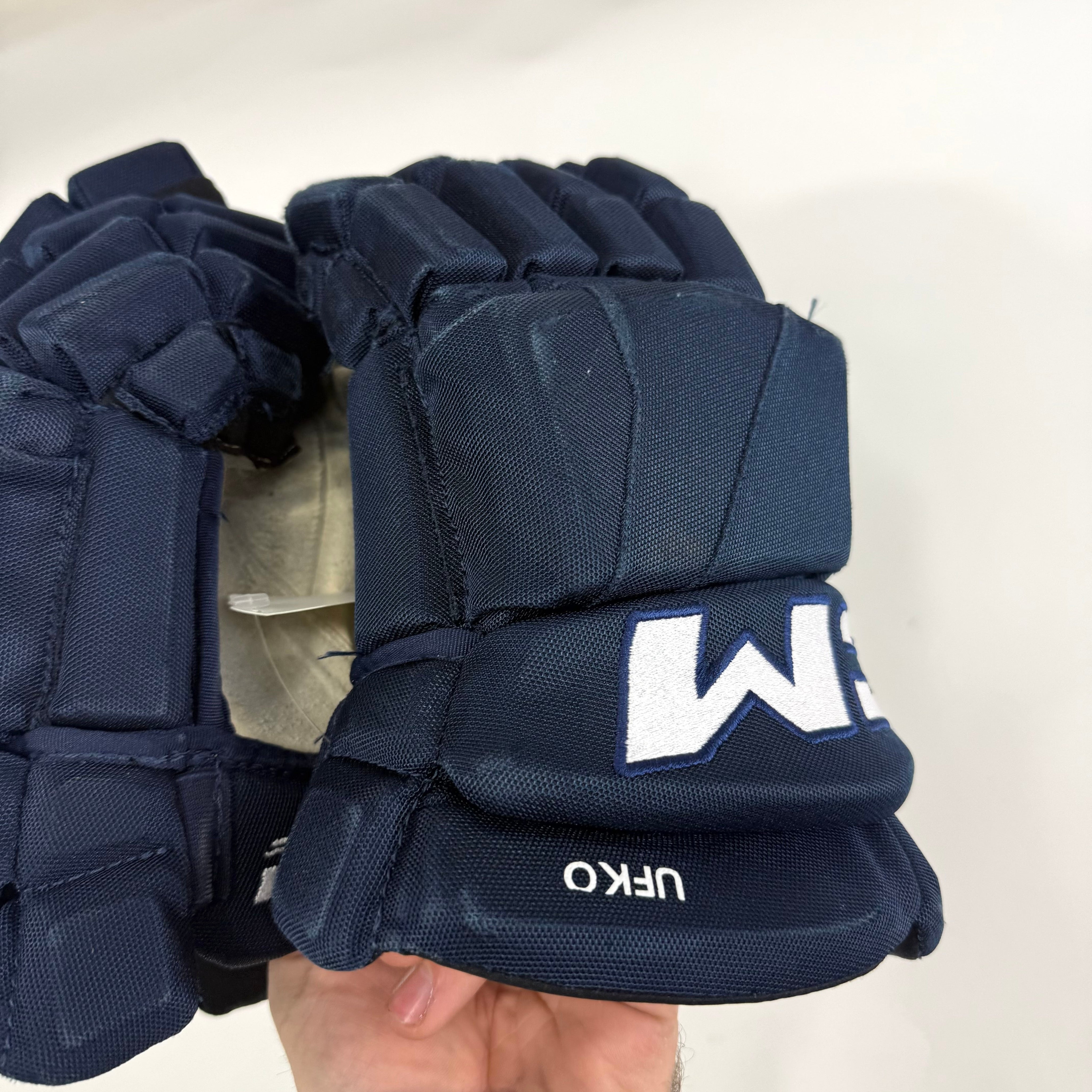 Used Navy CCM Tacks Pro Gloves | 14" | D371