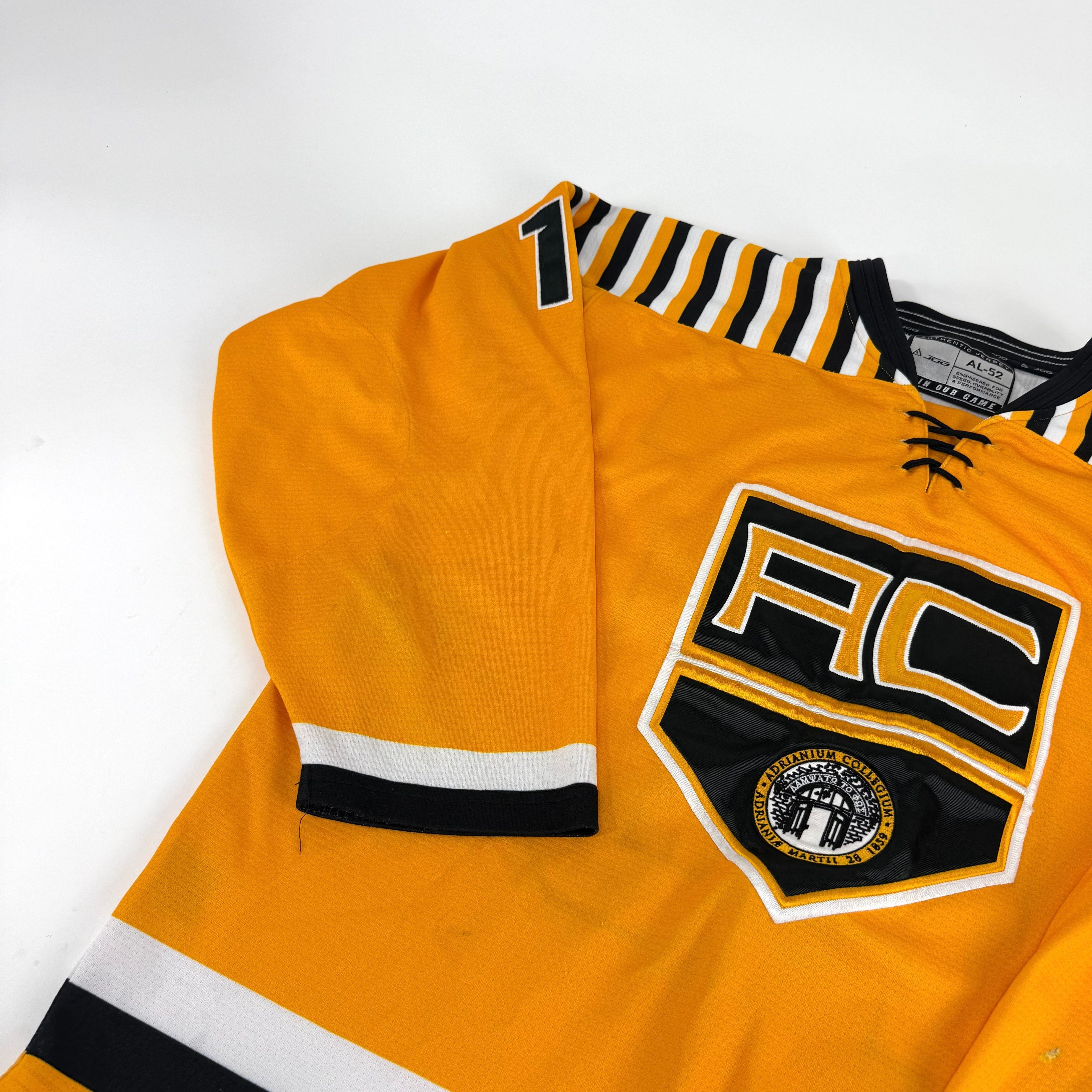 Yellow JOG Adrian College Game Jersey | Size 52 | Graham #19 - Top Flight Hockey