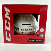 Brand New Medium White CCM Fitlite 3DS Helmet